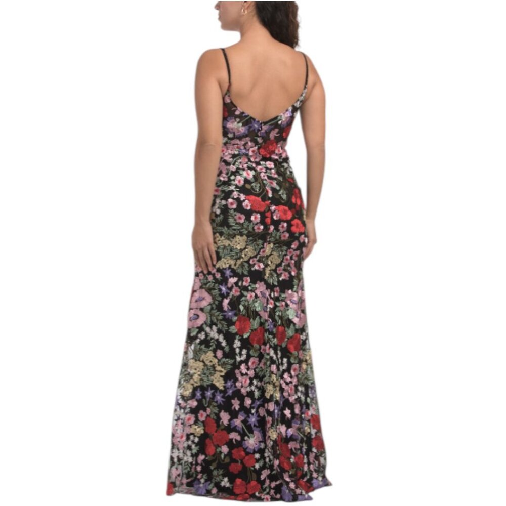 MAC DUGGAL Sleeveless Embroidered Floral Gown - Picture 2 of 5